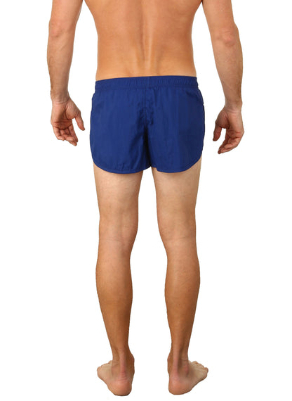 Blue swim trunks uzzi running short with simple solid design ideal for running and casual wear