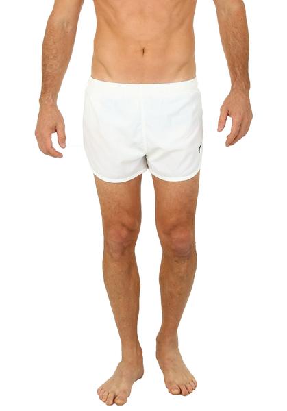 Uzzi running short white athletic shorts with simple design and small logo on lower right leg for running