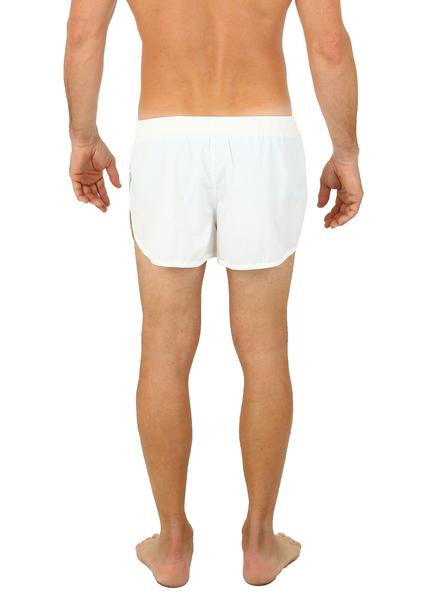 White cotton UZZI running shorts with a simple clean design ideal for active use
