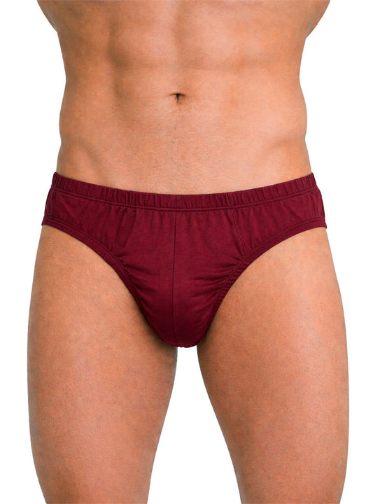 Undergear contour basic brief maroon cotton briefs with smooth fitted design for comfortable everyday wear