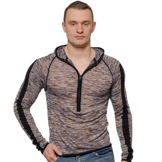 Undergear Men's Ribbed Zipper Hooded Top