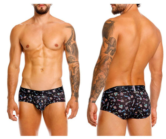 Black unico 25060101103 hongos briefs with playful colorful sea creature pattern on soft fabric for comfortable wear