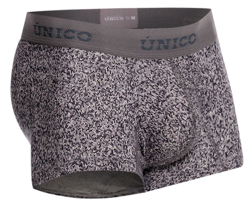 Gray and white speckled unico suede trunks with matching elastic waistband in color 59 gray for men