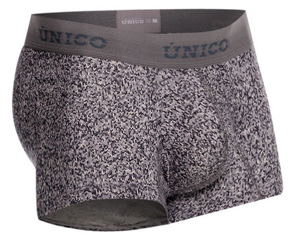 Gray and white speckled unico suede trunks with matching elastic waistband in color 59 gray for men