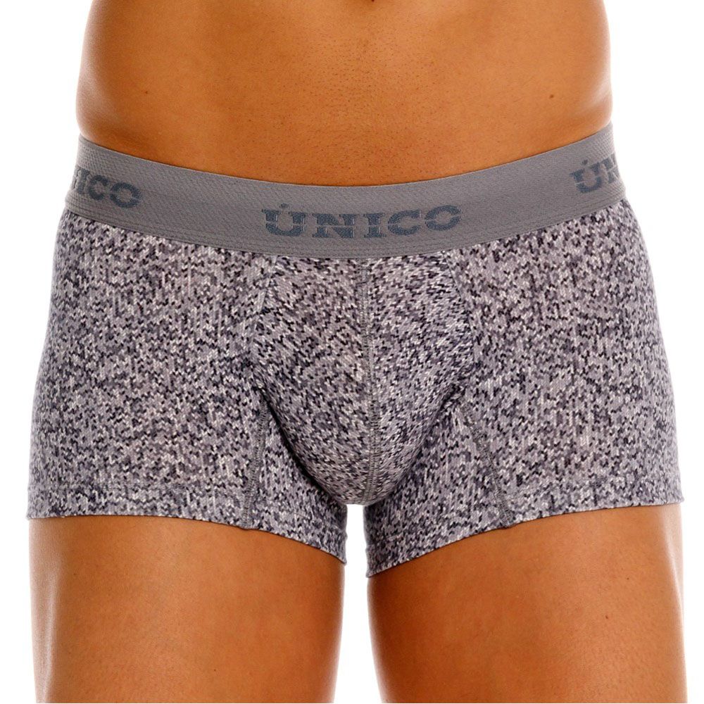 Gray speckled unico 26020100114 suede trunks men’s briefs with matching elastic waistband in color 59 gray