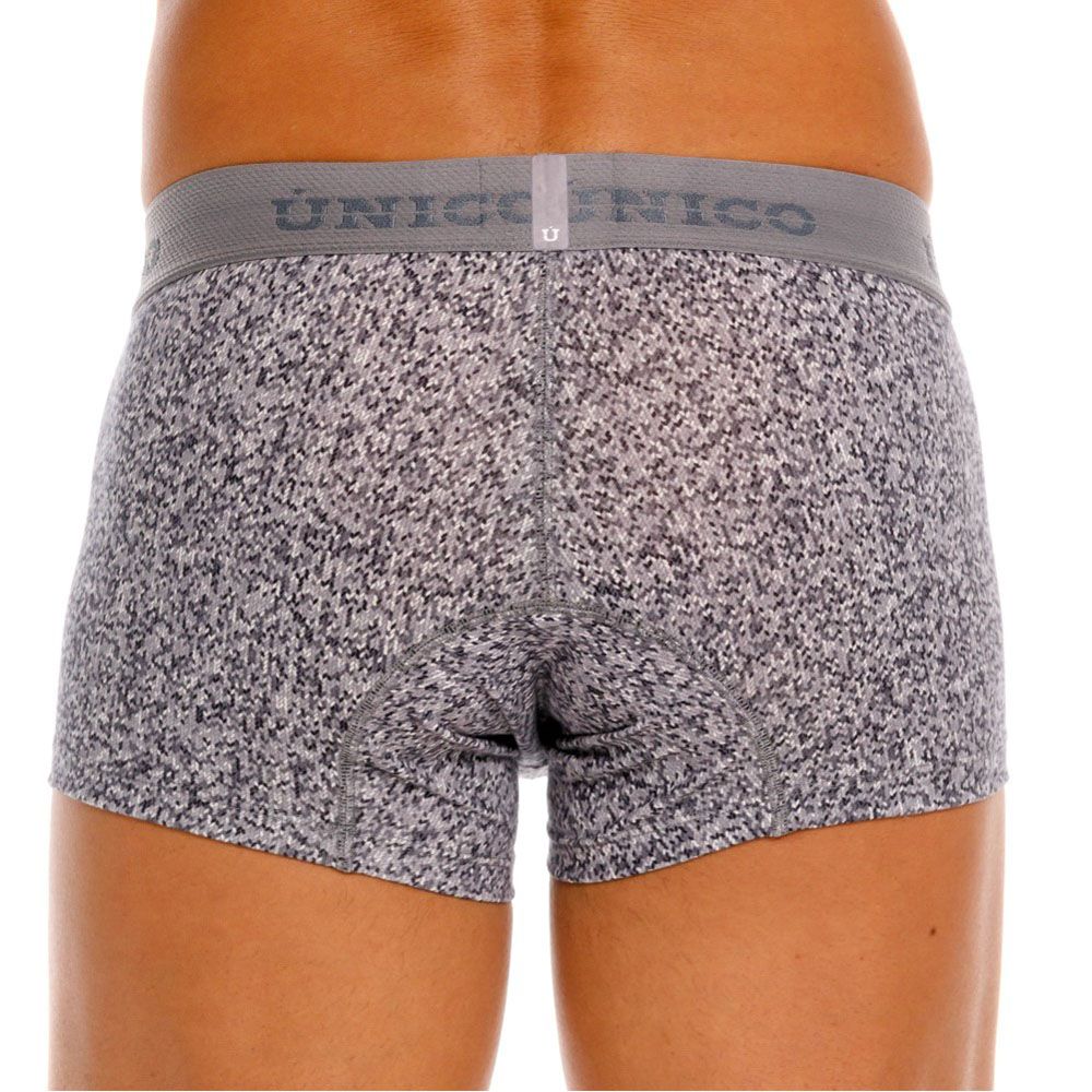 Gray speckled suede athletic briefs with matching elastic waistband branded unicornico unico 26020100114 color 59-gray