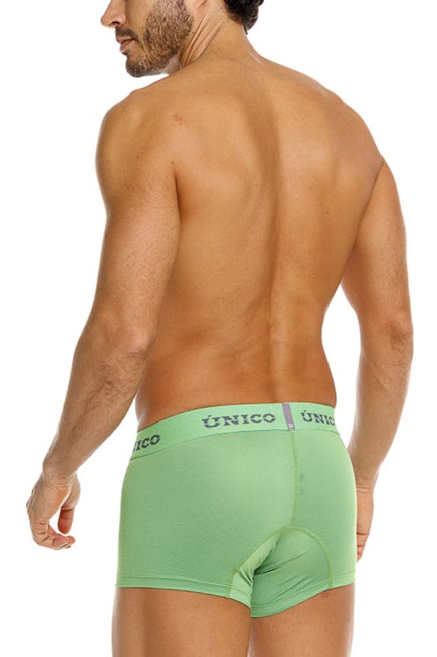 Light green unico frog trunks briefs with a subtle textured waistband in color 43 green for comfortable wear