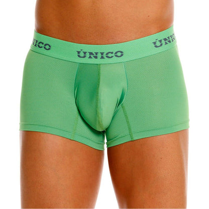 Green unico men’s boxer briefs with contoured pouch and elastic waistband in frog trunks color 43-green