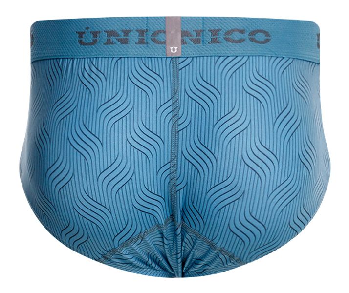 Light blue Unico 26020101111 Lenoso men’s briefs with a subtle wave pattern on soft breathable fabric