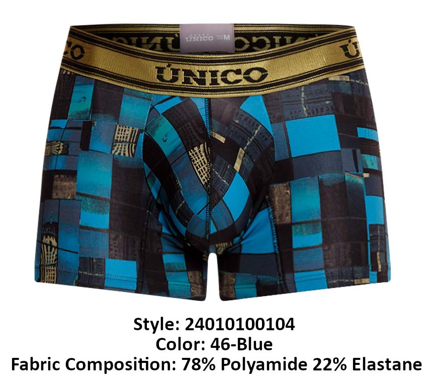 Unico 24010100104 Boxer Esquema Couleur 46-Bleu