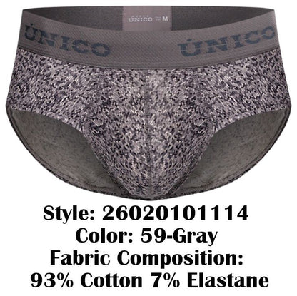 Unico 26020101114 Suede Briefs Color 59-Gray