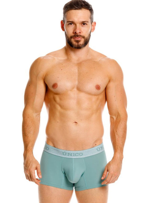 Teal unico 26040100121 ceramic trunks briefs with light gray elastic waistband in color 43-green