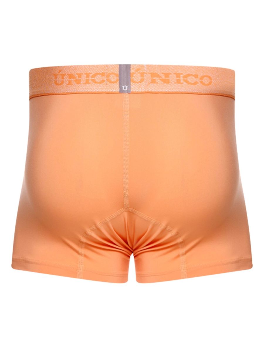 Orange unico brand apricot briefs with matching elastic waistband featuring logo and premium support and style