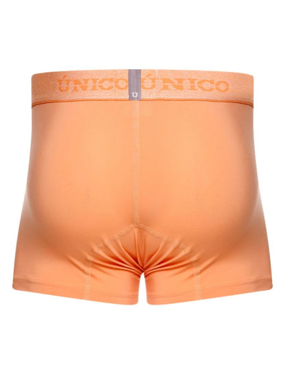Orange unico brand apricot briefs with matching elastic waistband featuring logo and premium support and style