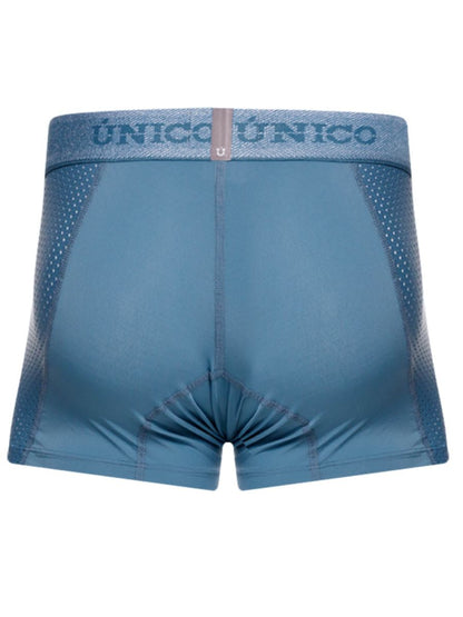 Blue unico 26040100127 classic trunks with mesh panel and branded waistband for premium athletic comfort
