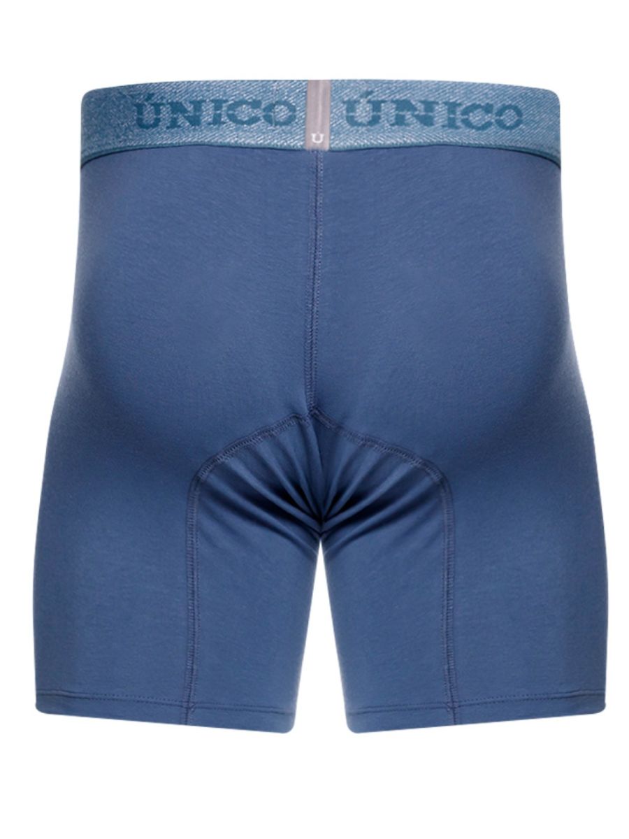 Unico 26040100217 classic teal men’s boxer briefs with textured waistband and reinforced stitching for premium comfort