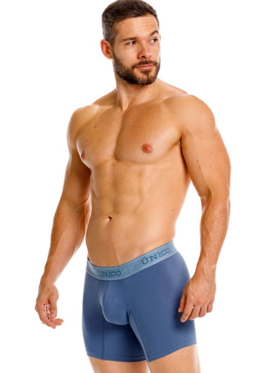 Unico 26040100217 classic teal boxer briefs for men with premium comfort and matching elastic waistband