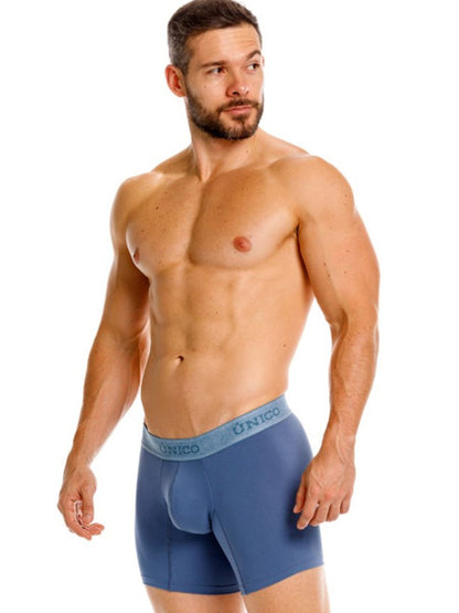 Unico 26040100217 classic teal boxer briefs for men with premium comfort and matching elastic waistband