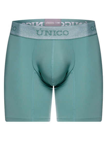 Teal unico ceramic boxer briefs with textured waistband and brand logo in color 43 green for men