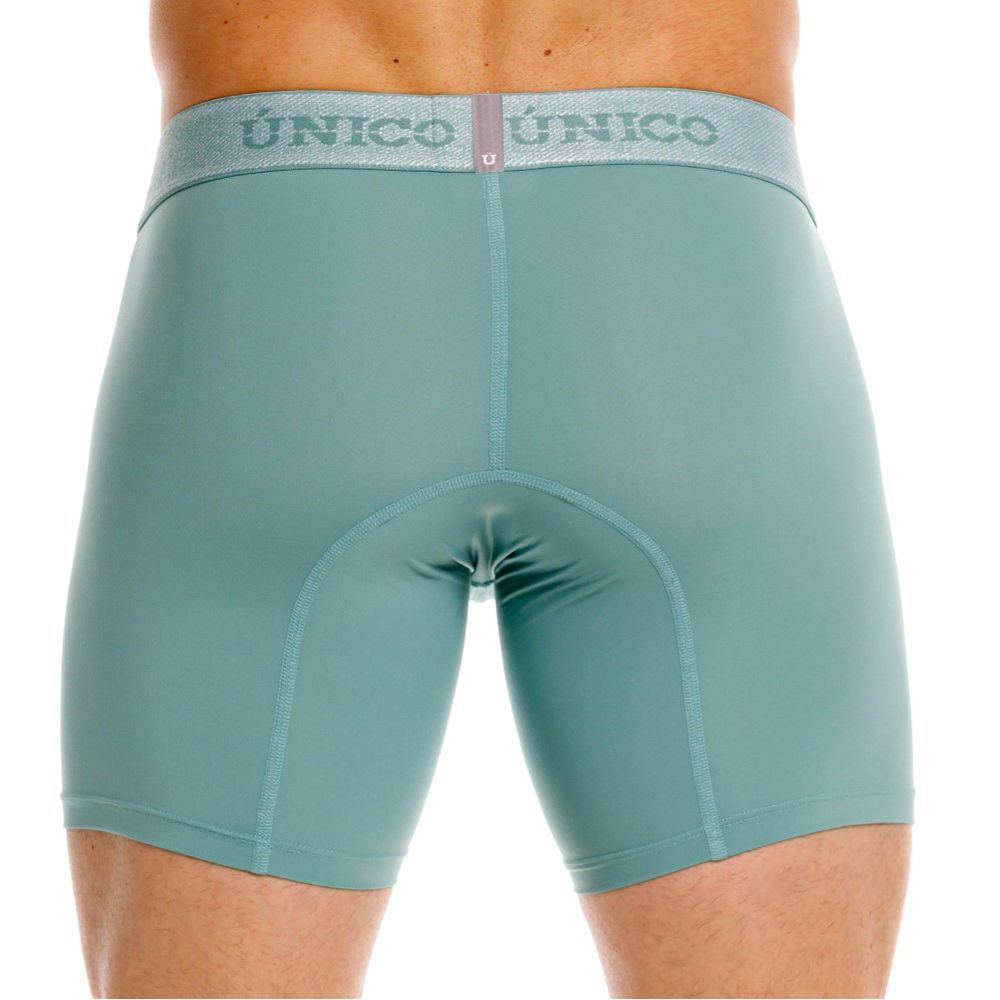 Unico 26040100221 ceramic boxer briefs in teal with textured waistband and subtle stitching details for men