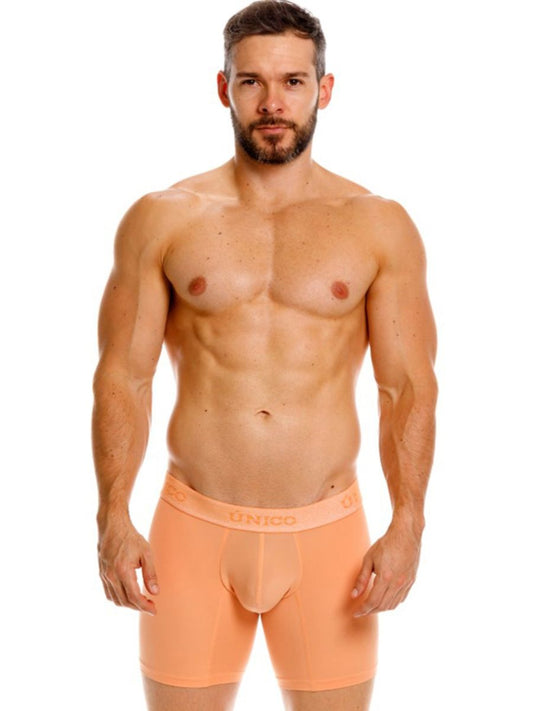 Unico 26040100222 classic boxer briefs in apricot with smooth, form-fitting design for essential comfort