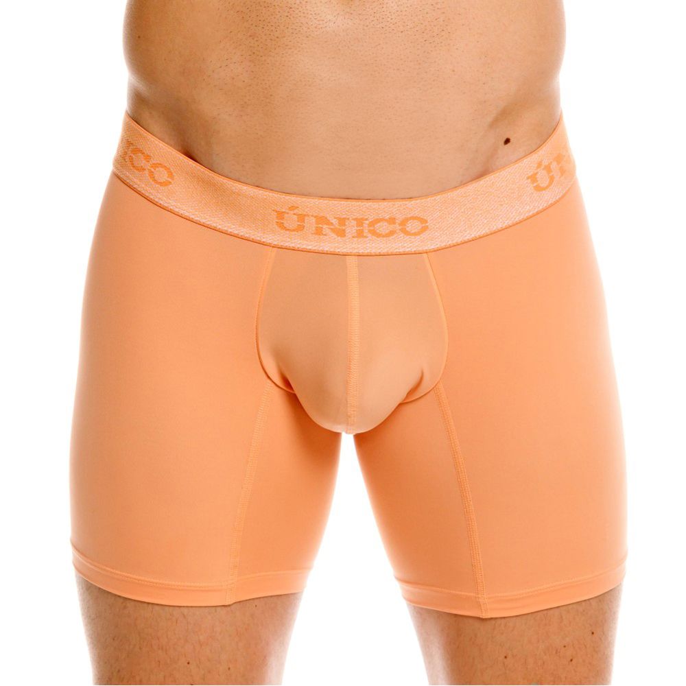 Orange unico 26040100222 classic boxer briefs in apricot with supportive pouch and elastic waistband for essential comfort
