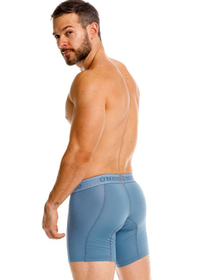 Blue unico men’s boxer briefs with supportive contoured design for premium comfort and fit in color 46-blue