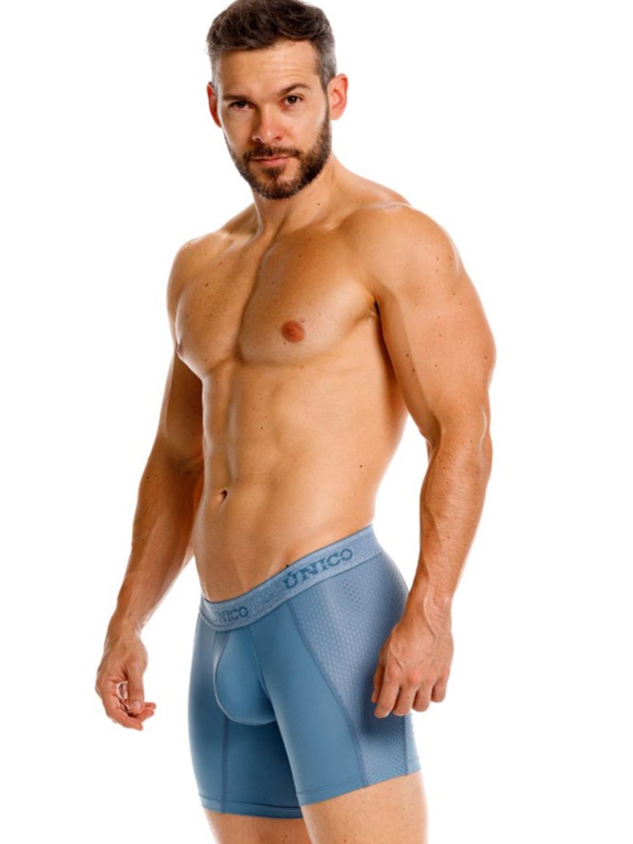 Blue onico unico 26040100227 classic boxer briefs in textured form-fitting design for premium comfort and fit