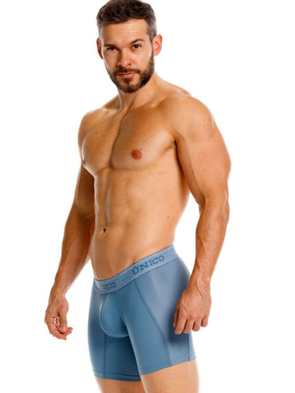 Blue onico unico 26040100227 classic boxer briefs in textured form-fitting design for premium comfort and fit