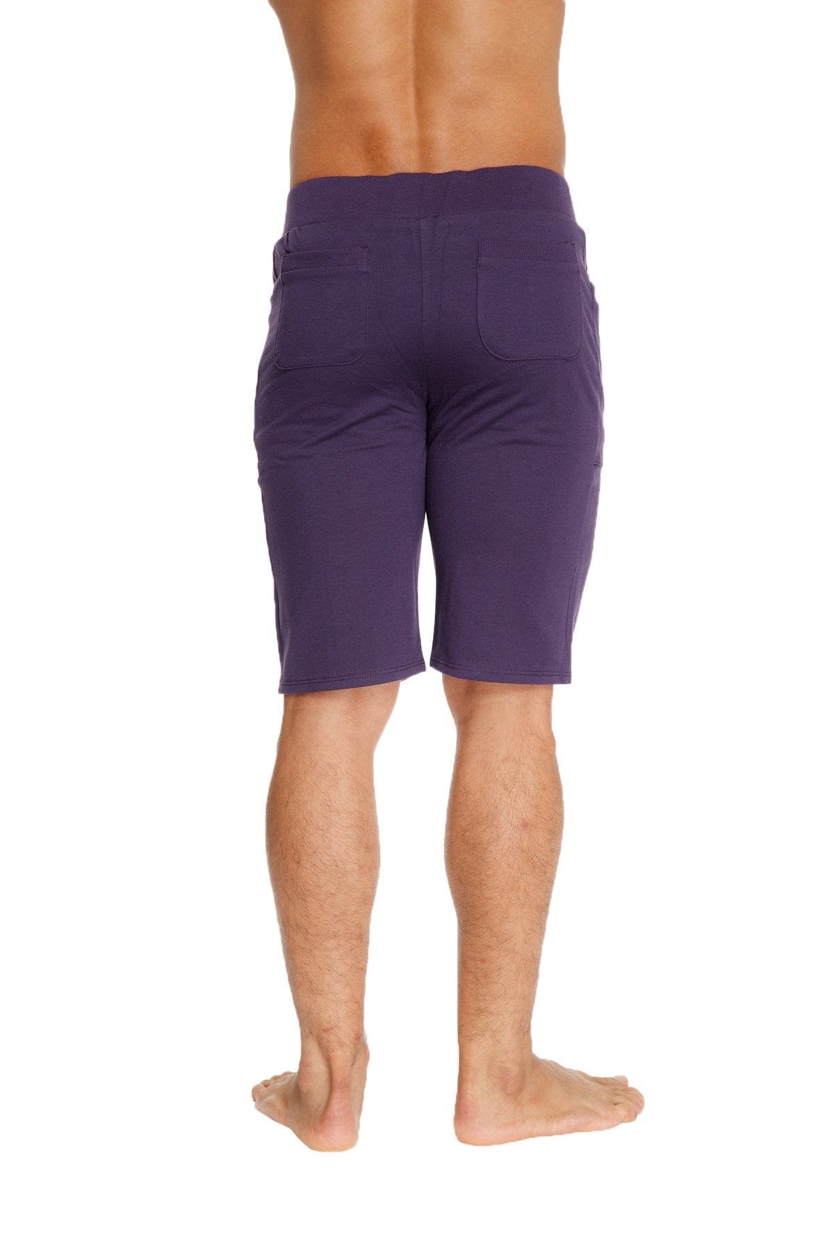 Urban tactical at home dress shorts eggplant purple with elastic waistband and two side pockets for comfort and utility