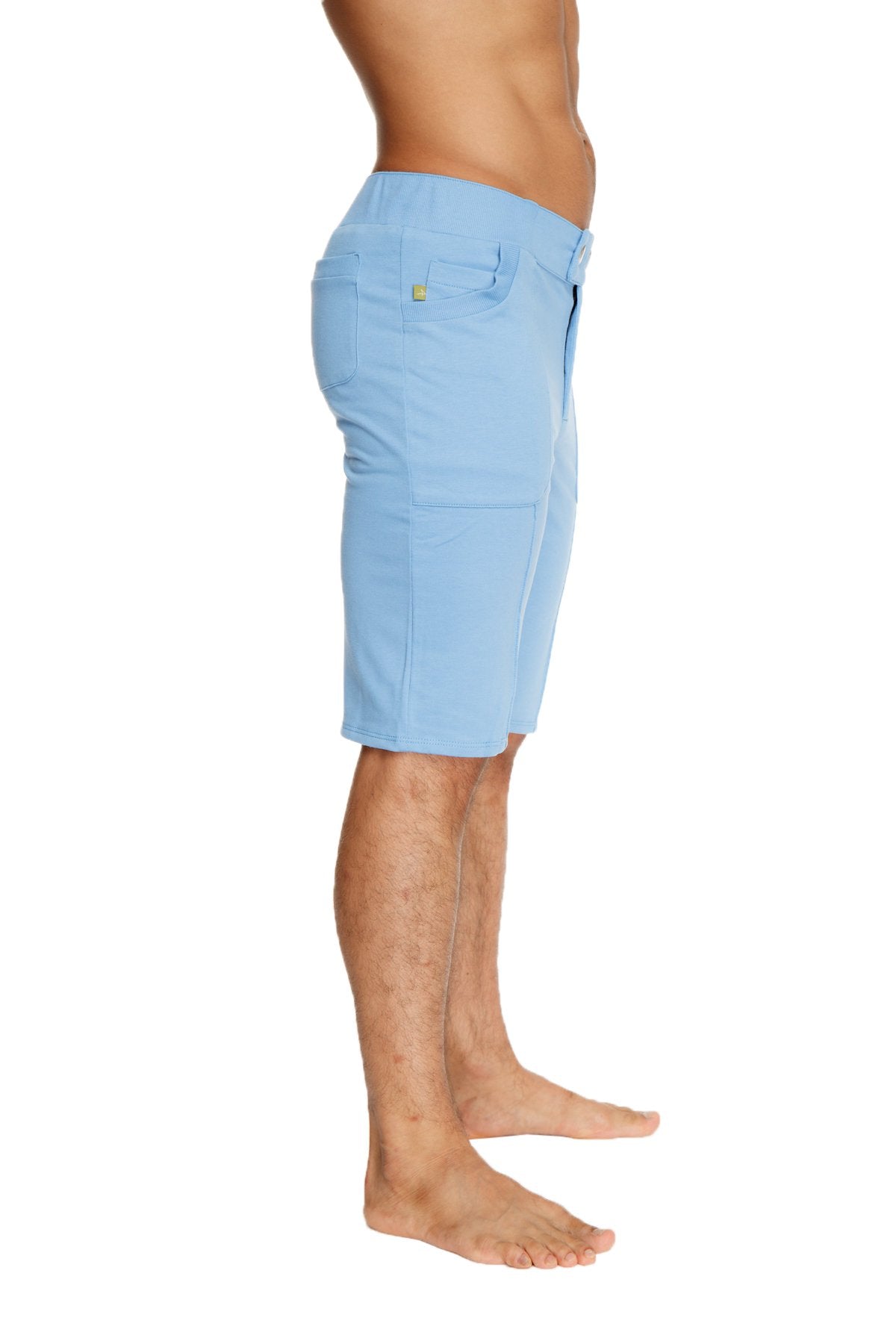 Urban Tactical at Home dress shorts in ice blue with sleek modern design and subtle gold-tone button detail