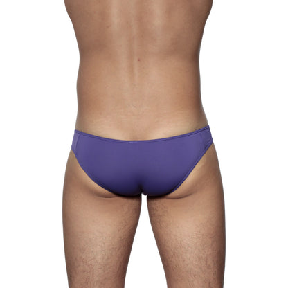 Groovin underwear athletic v-cut bikini brief indigo purple with smooth form-fitting design for active wear