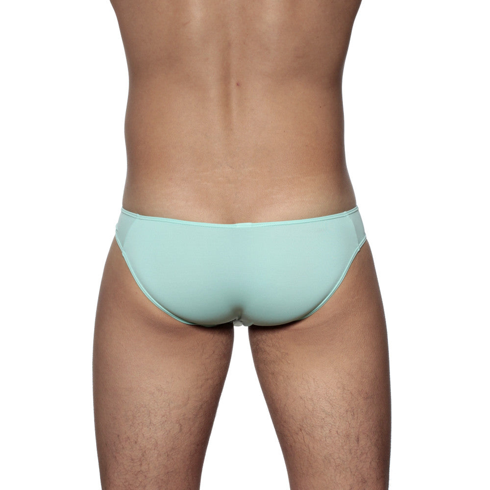 Groovin underwear athletic v cut bikini brief in light blue seamless fabric for comfortable active wear
