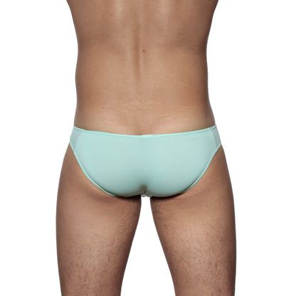 Groovin underwear athletic v cut bikini brief in light blue seamless fabric for comfortable active wear