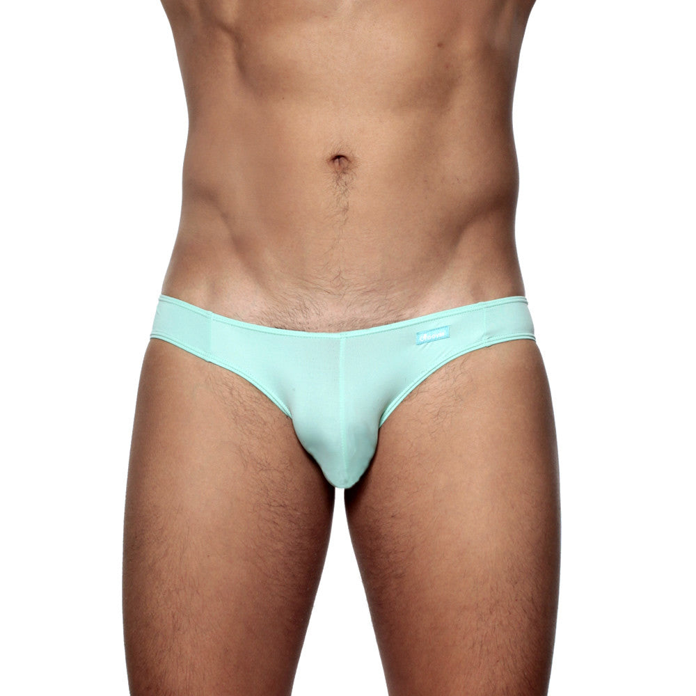 Mint green groovin underwear athletic v cut bikini briefs with smooth form fitting fabric and subtle waistband branding