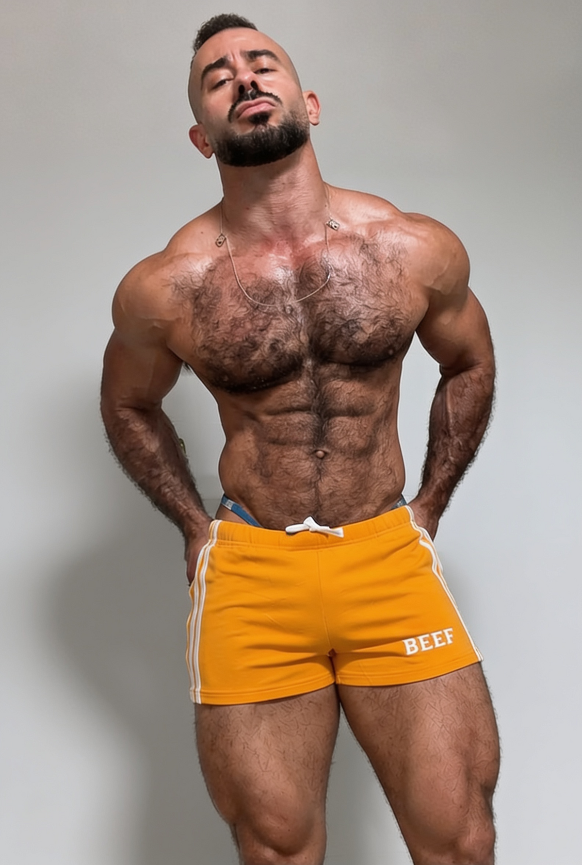 JJ Malibu Men's Varsity Boy Short Shorts - Tangerine Orange