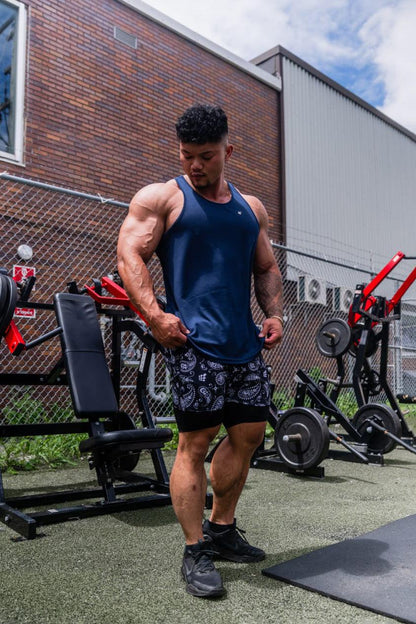 Jed North Men's Fast-Dry Bodybuilding Workout Stringer - Midnight Navy