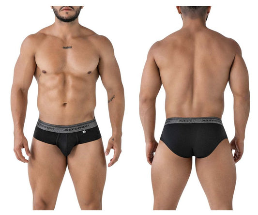 Black xtremen 41315 cotton blend briefs with gray patterned victorin waistband for comfortable everyday wear