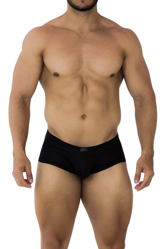 Black Xtremen 91181 microfiber trunks with sleek form-fitting design and small brand tag at the waistband