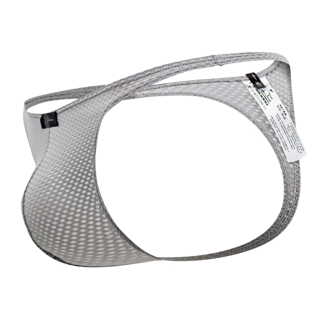 Gray xtremen 91185 mesh thongs men’s briefs with supportive contoured design and reinforced elastic waistband