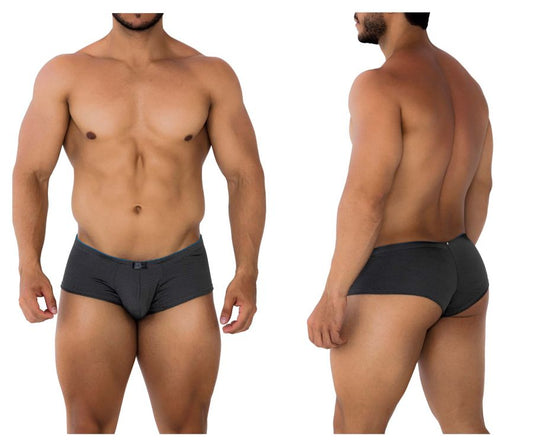 Gray xtremen 91190 jacquard trunks black men’s briefs with snug fit and small logo on front