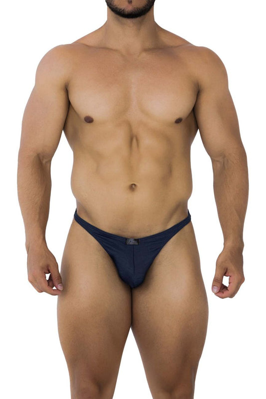 Navy blue xtremen 91200 jacquard thongs with small front logo made from jacquard fabric for comfortable wear