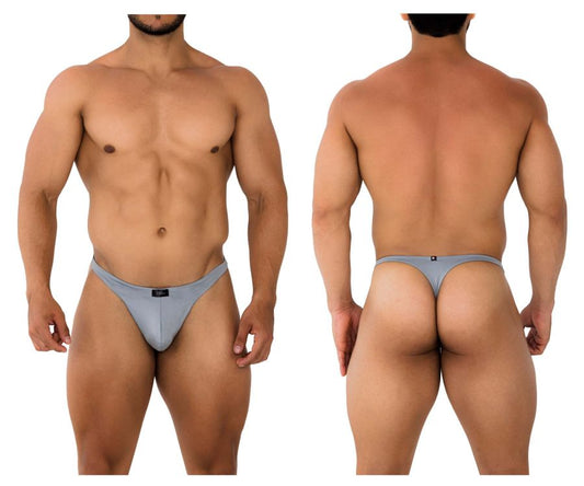 Xtremen 91203 gray microfiber athletic briefs with subtle textured fabric and small black logo on the front