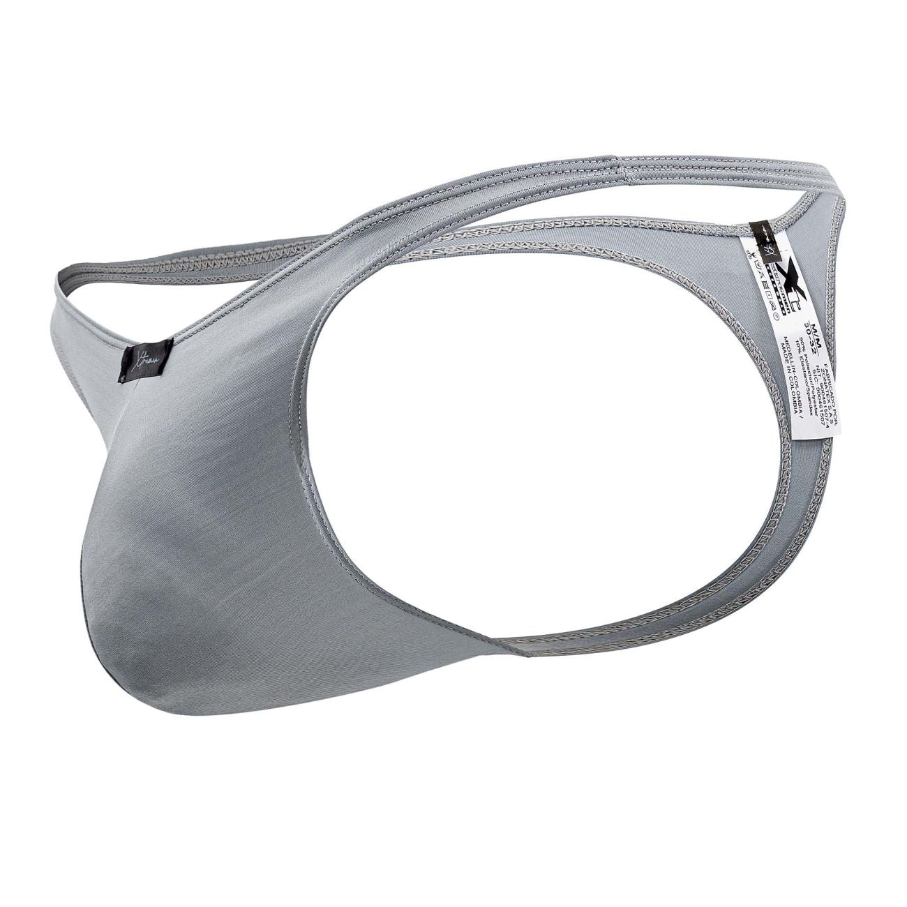 Gray xtremen 91203 microfiber men’s thong made of smooth stretch fabric with reinforced stitching on front side