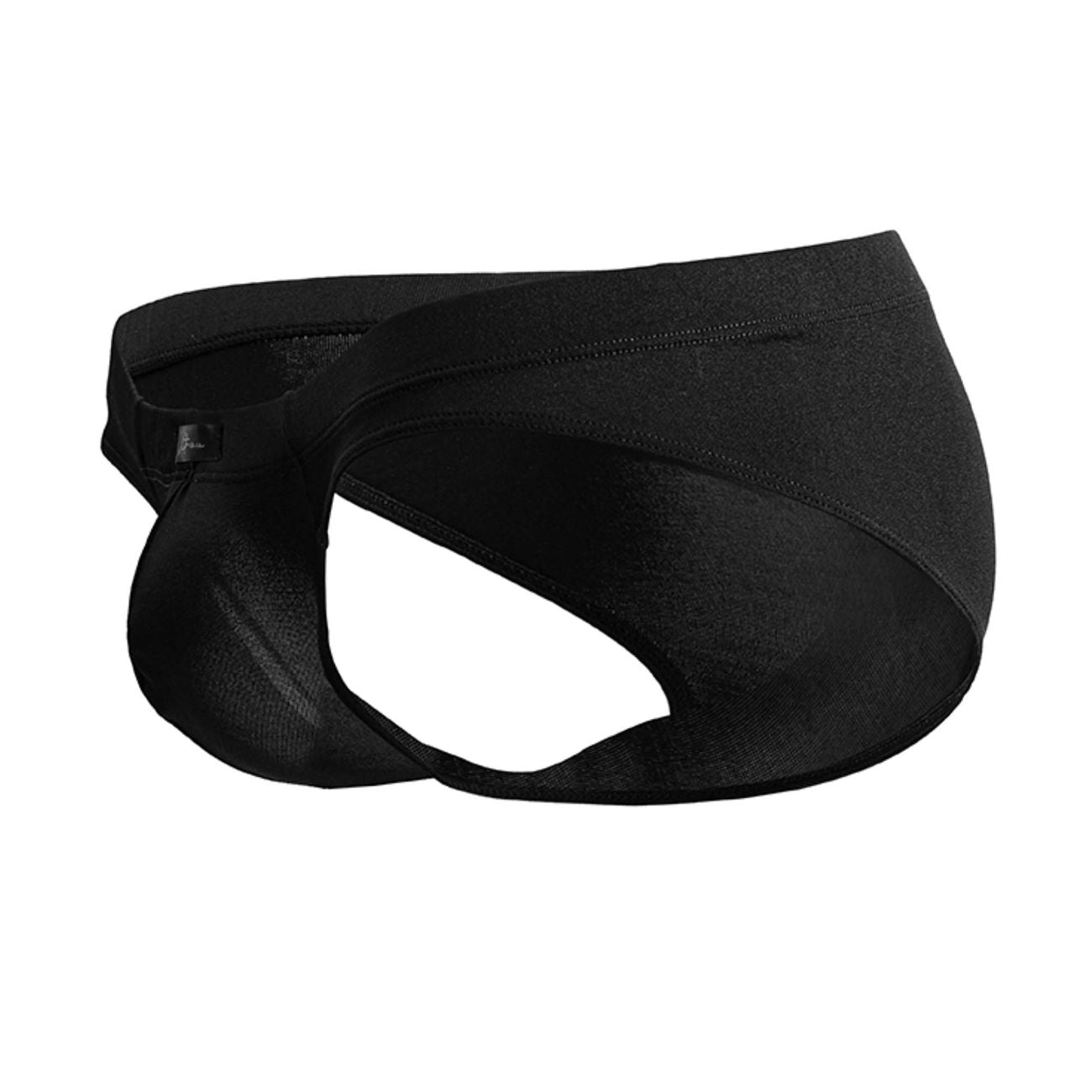Black xtremen 91207b microfiber briefs with sleek form-fitting design and breathable mesh detailing for athletic use