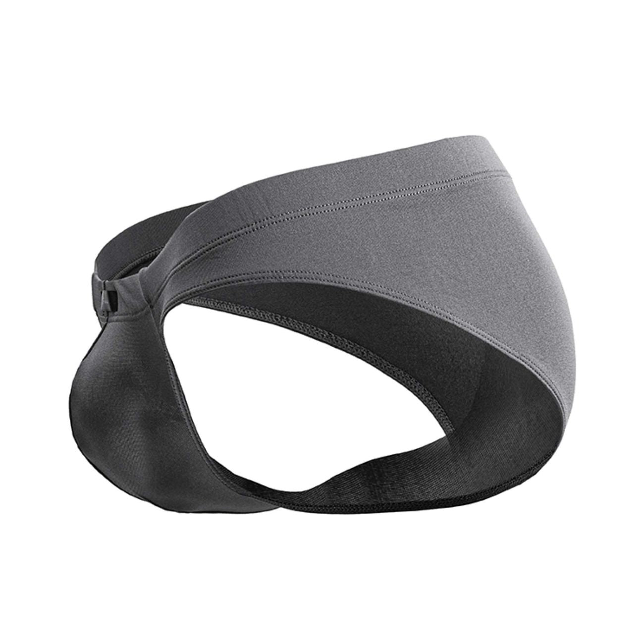 Gray and black xtremen 91207b microfiber athletic briefs with a sleek form-fitting design