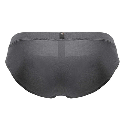 Xtremen 91207b gray microfiber briefs for men with subtle textured fabric and small branded tag on the waistband