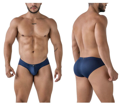 Navy xtremen 91207b microfiber men’s briefs with a subtle logo on the front waistband for comfortable wear