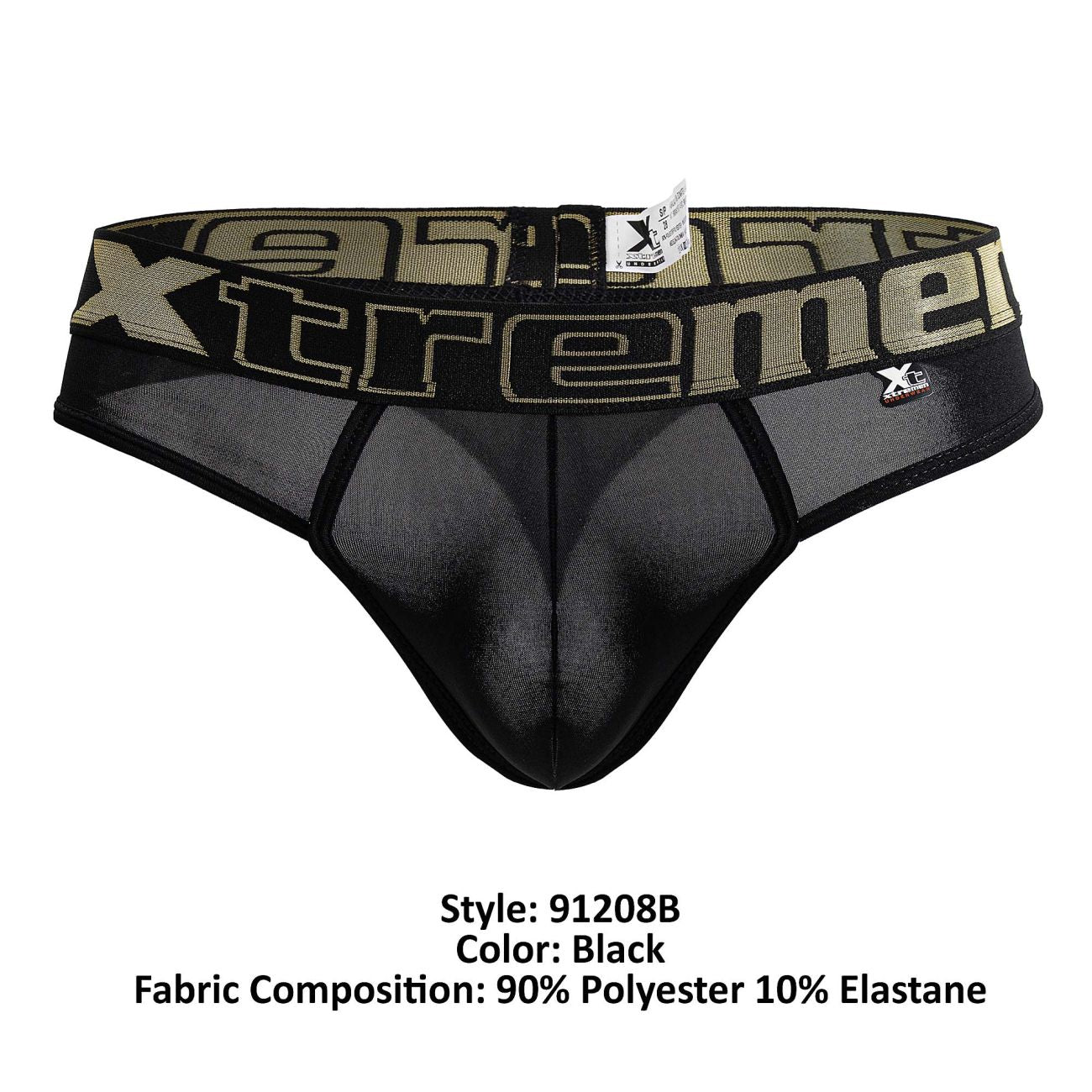 Black xtremen 91208b microfiber thongs with mesh fabric and olive green xtreme logo band