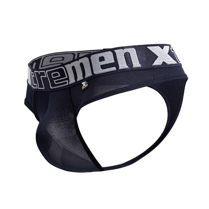 Navy xtremen 91208b microfiber thongs with gray and white xtremen x logo waistband for men